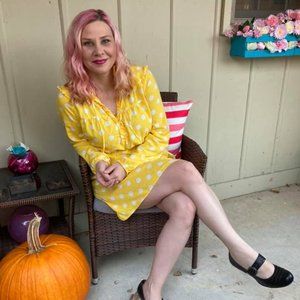 Yellow Polka-dotted Dress Sized 12